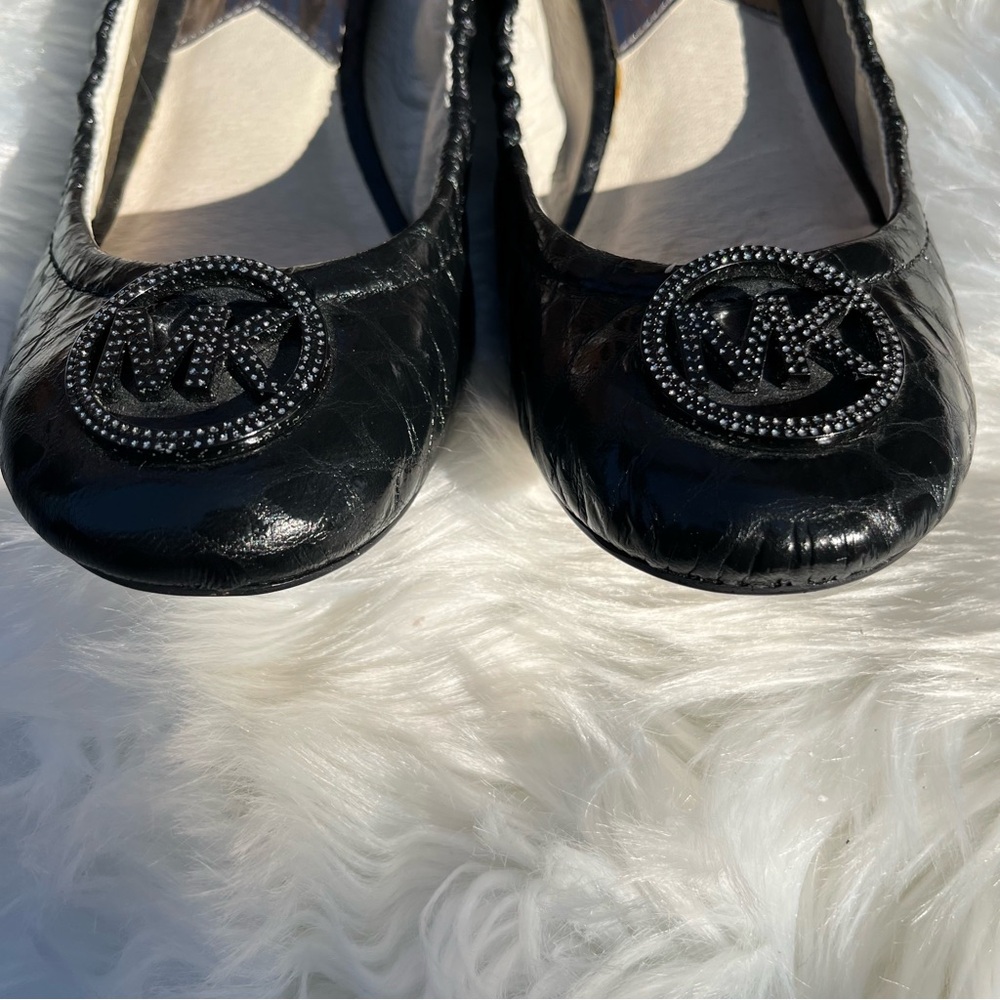 MICHAEL Michael Kors Fulton Black Quilted Leather Ballet Flats - Picture 8 of 11